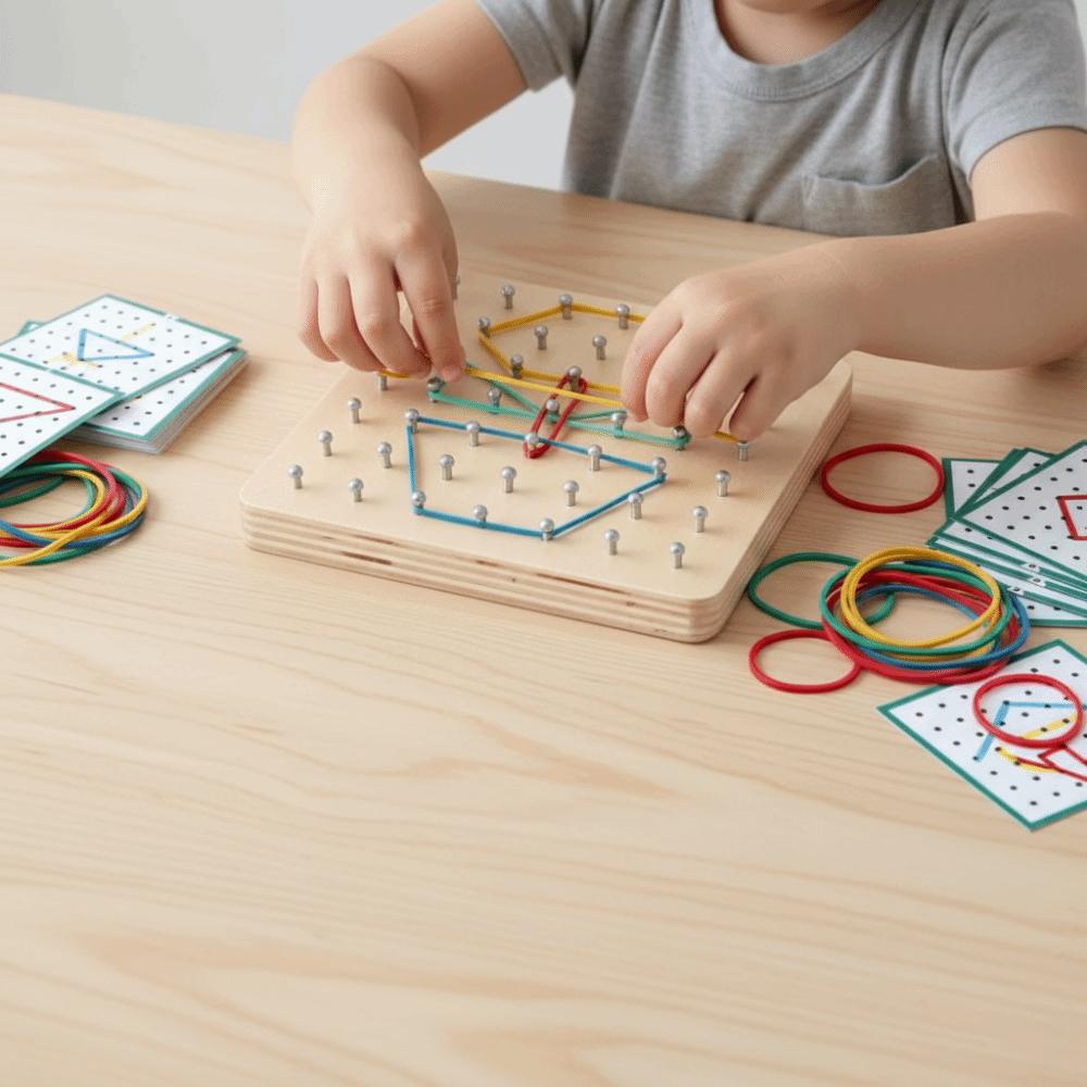 Graphics Geometry Puzzle Nail Board Geometric Shape Geometry Educational Toy  Children Toddler