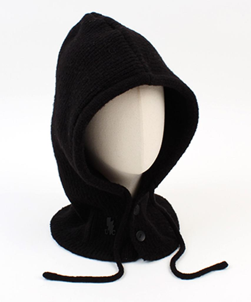 Yunibeosyeolkemiseuteuli Wool Knit Black Open Balaclava