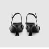 2025 Spring/Autumn Women's Backless Stiletto Sandals with Small Buckle and Pointed Toe, Versatile Curved Patent Leather Heels