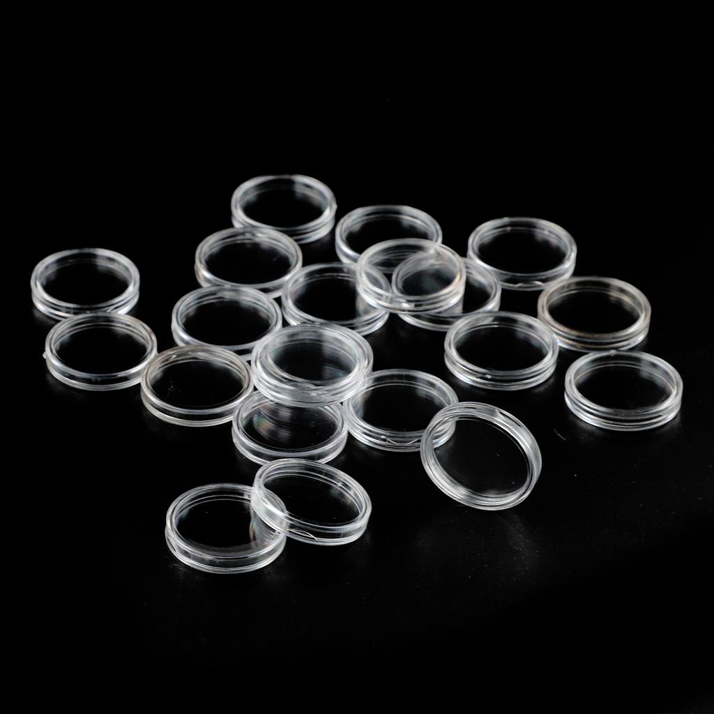100Pcs 26mm Clear Round Plastic Coin Holder Containers Storage Boxes Case11111111111111111111111111111111111111111111111111111