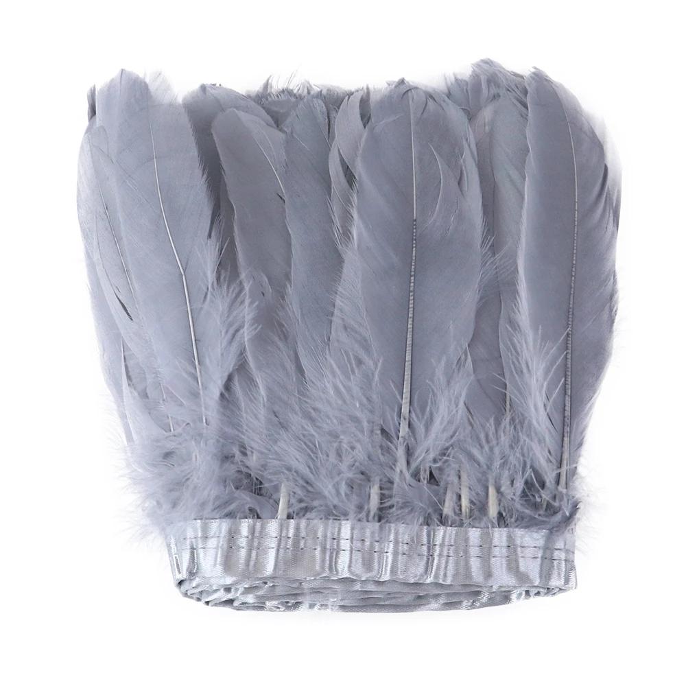 1 Meter Rosa Gänsefedern Besatz 15-20 cm Für Hochzeitskleid Dekoration Nähhandwerk Federlampenmaterial Federband