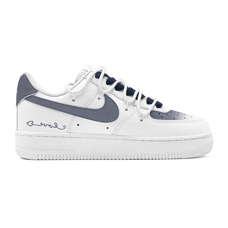 Nike Air Force 1 Air Force 1, Spring Renewal, Mismatched Graffiti Slip Resistant Low top Skateboard Shoes GS Pink Blue DH2920-111(TeamS-S-BOX)