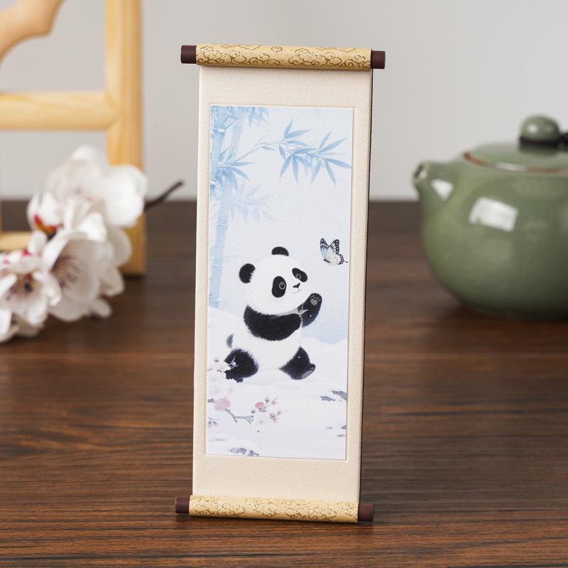 

Деревянный свиток-магнит на холодильник «Панда» - Мультяшный культурный подарок-сувенир