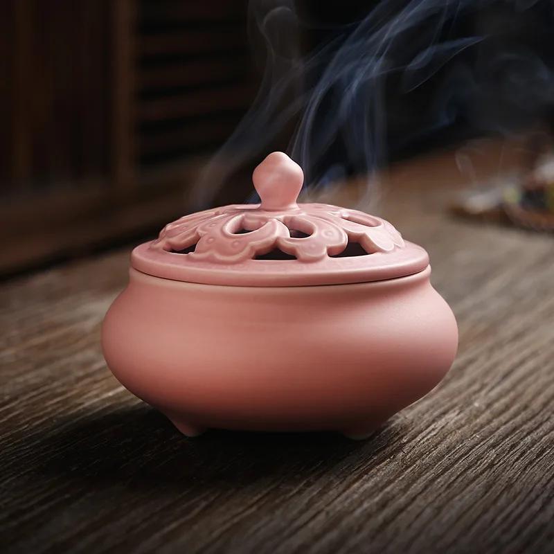F Special Coil Retro Incense Burner Living Room Ceramic Incense Holder Creative Home Decor Buddha Buddhist Ornaments Xmas Gift