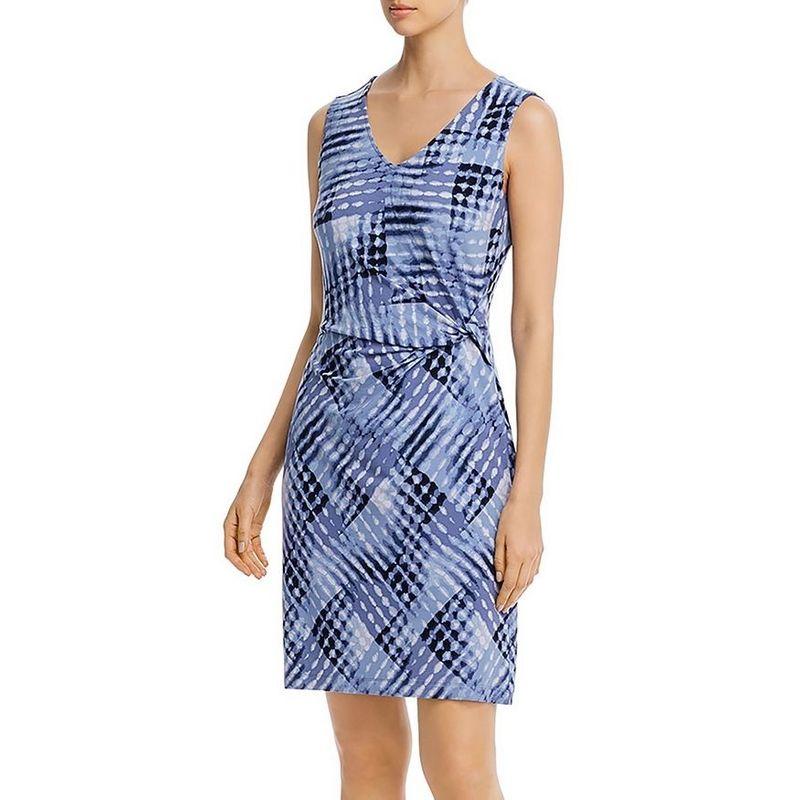 

Gingham Cheongsam Dress Chubby Girl Slim Looking European and American Elegant Vest Dark Light blue plaid 2XL