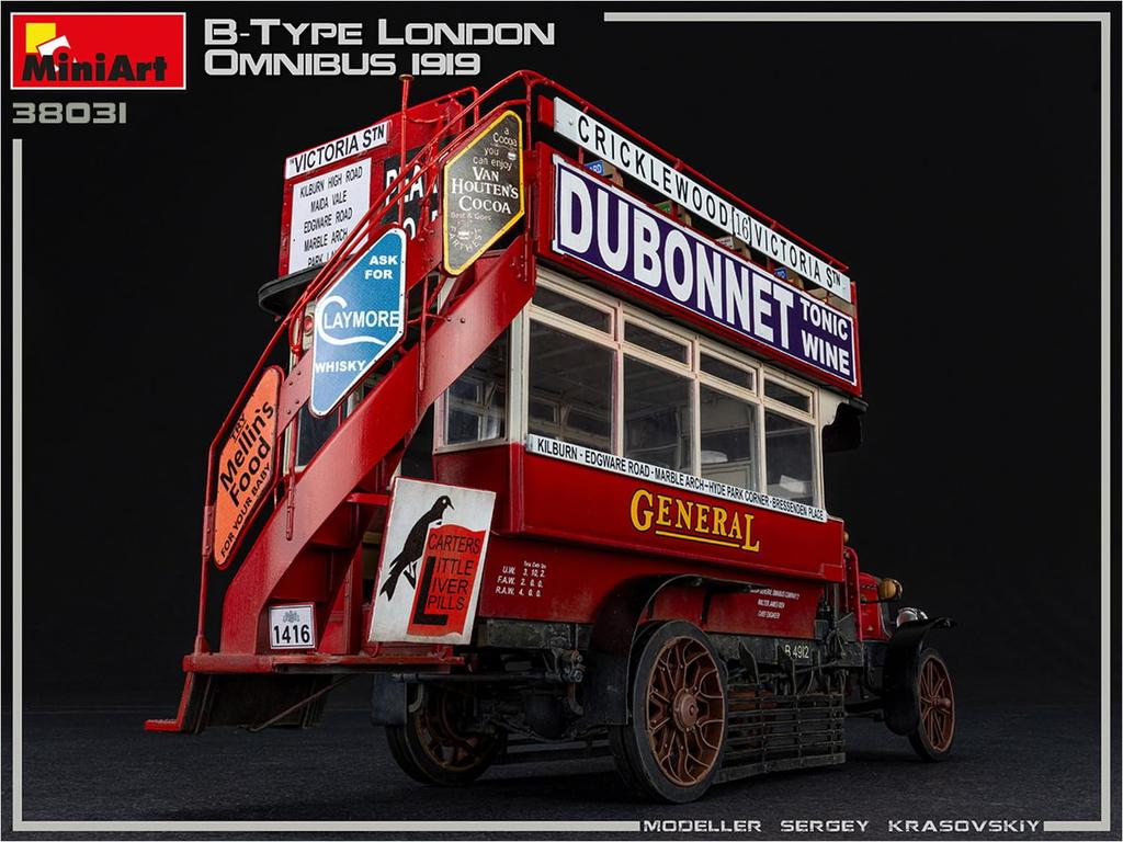 MiniArt Scale London Bus Type 1919 Plastic MA38031 1/35 Double-Decker B, Model,