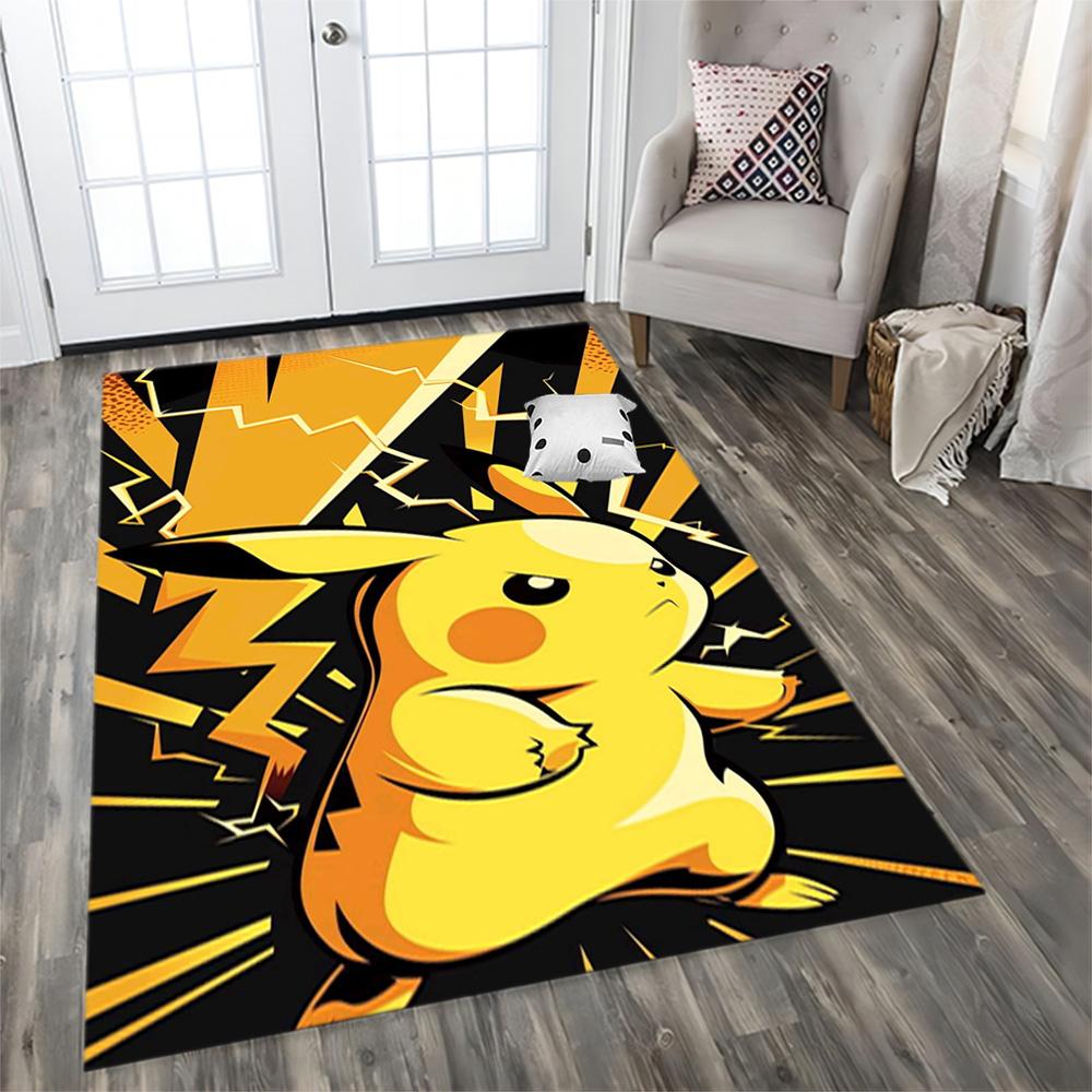 Alfombra Pikachu Ráfaga de Energía para salas de estar, dormitorios, decoración del hogar y como regalos.