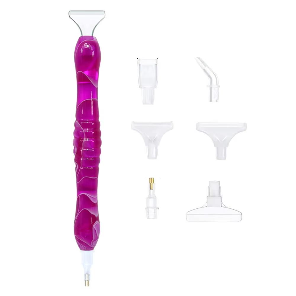 5D Resin Diamond Painting Pen with 6pcs Plastic Replacement Pen Heads Point Drill Pens DIY Art Crafts Diamond Painting