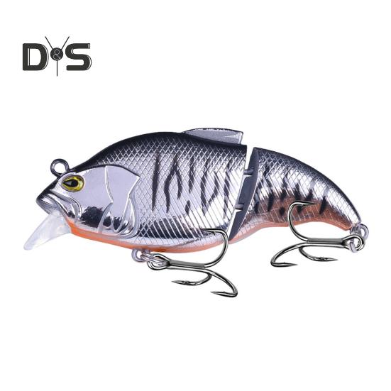 7,5 cm/12 g Leddelt VIB Fiskeagn med Kroker Realistisk 2-delt Svømmeagn Hardt Kunstig Agn Ferskvann Saltvann Fiskeutstyr