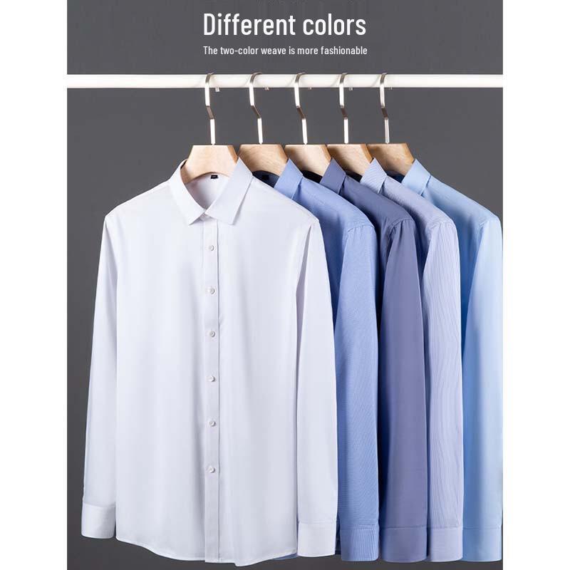 Hengyuanxiang Men's Triple-Proof Wrinkle-Free Long Sleeve Shirt