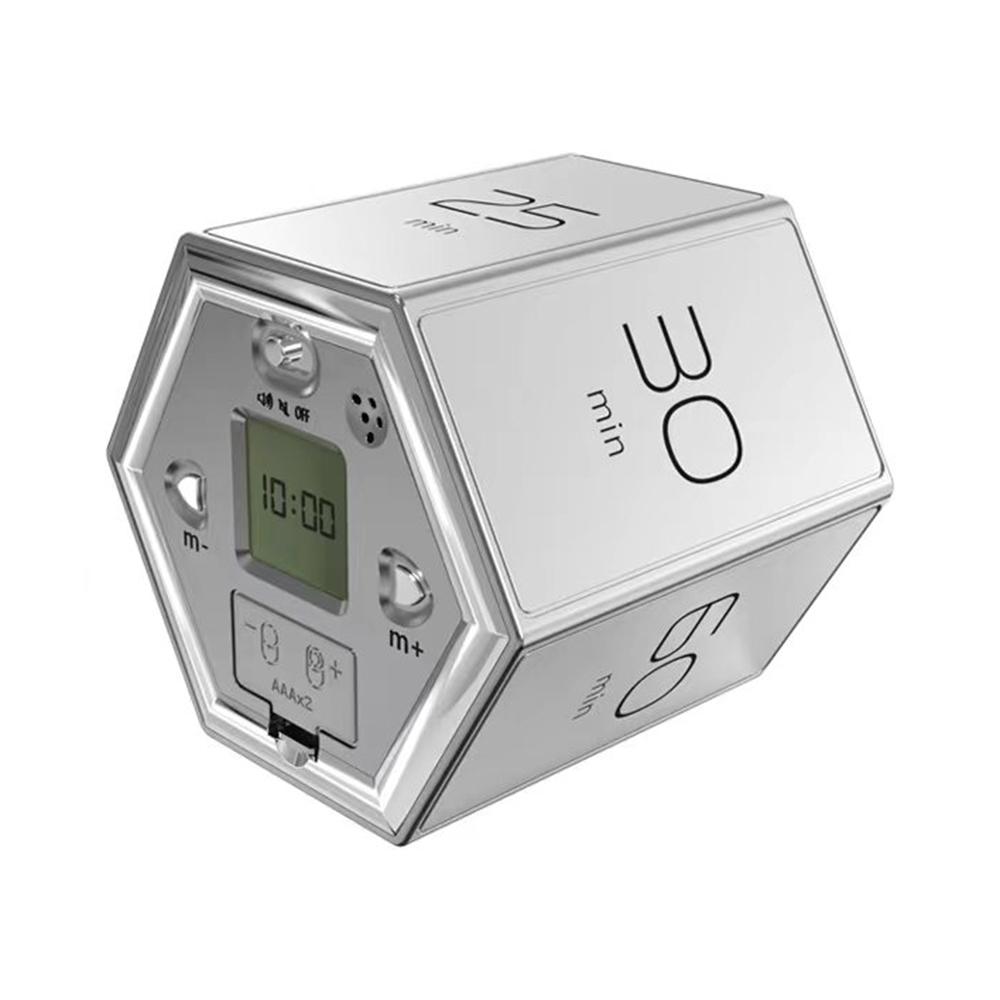 Temporizator cub multi-hexagonal Senzor de gravitate Temporizator digital cu ecran LED Alarmă sonoră Funcționare silențioasă