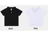 2025 Kids' Elastic Cotton Polo T-Shirts: Summer Short-Sleeve Solid Colors for Boys & Girls, Small & Medium Sizes.