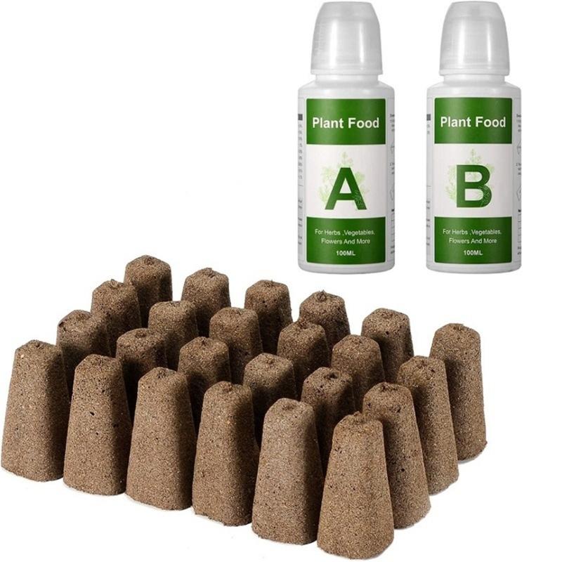 166pcs  Pods Kits Reusable Hydroponics Pods Set Indoor Hydroponics Growing System with Labels Grow Basket Growth Sponges