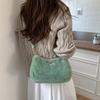 Plush bag women's 2025 autumn and winter niche plush shoulder bag popular fashion commuter messenger small square bag