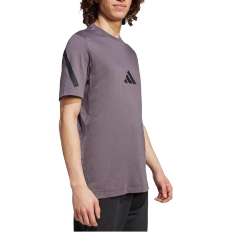 Adidas T Shirts Men's Purple Crew Neck Moderate JC7924