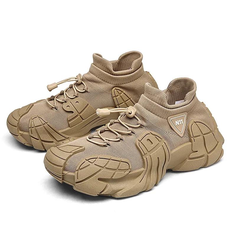 2025 Outdoor Breathable Men' Casual Sneakers Fashion Shoe Male Thick Bottom Mesh Shoes for Men Designed Sneaker Trendy All-match