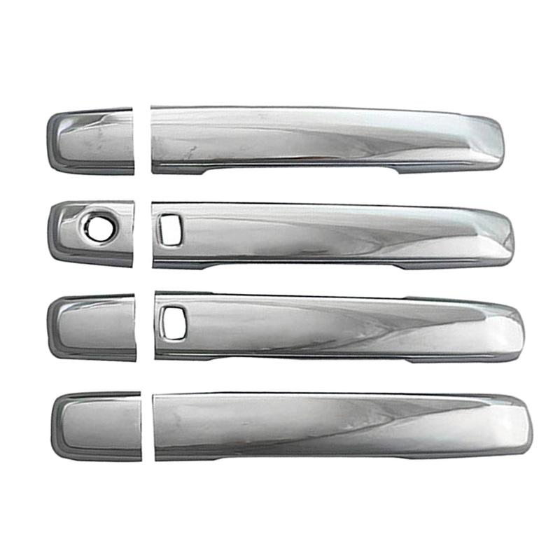 Car Side Smart Door Handle Cover Trim Set Fit for Infiniti G25 G35 G37 Sedan 2009 2010 2011 2012 2013 Bright Silver ABS