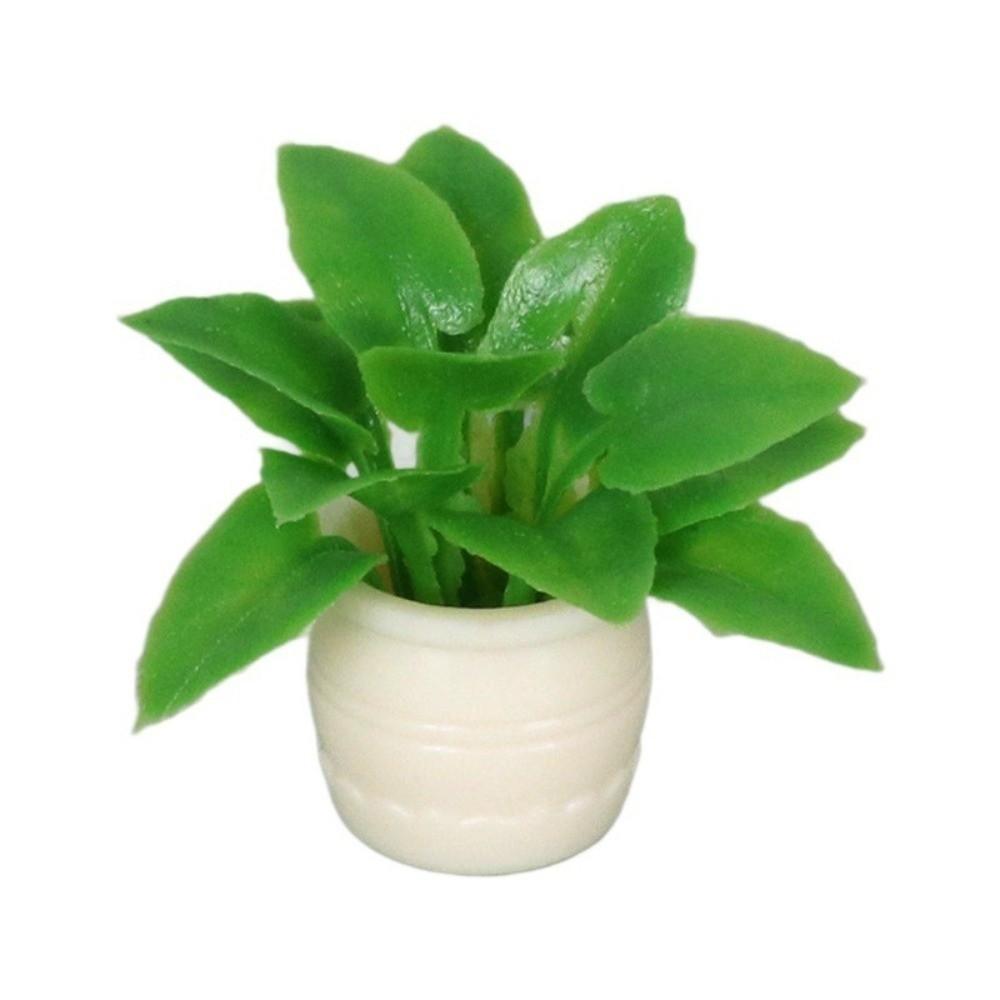 5pcs Plastic 1:12 Dollhouse Miniature Plant Green Luo Plant  Outdoor Doll House Model Accessories