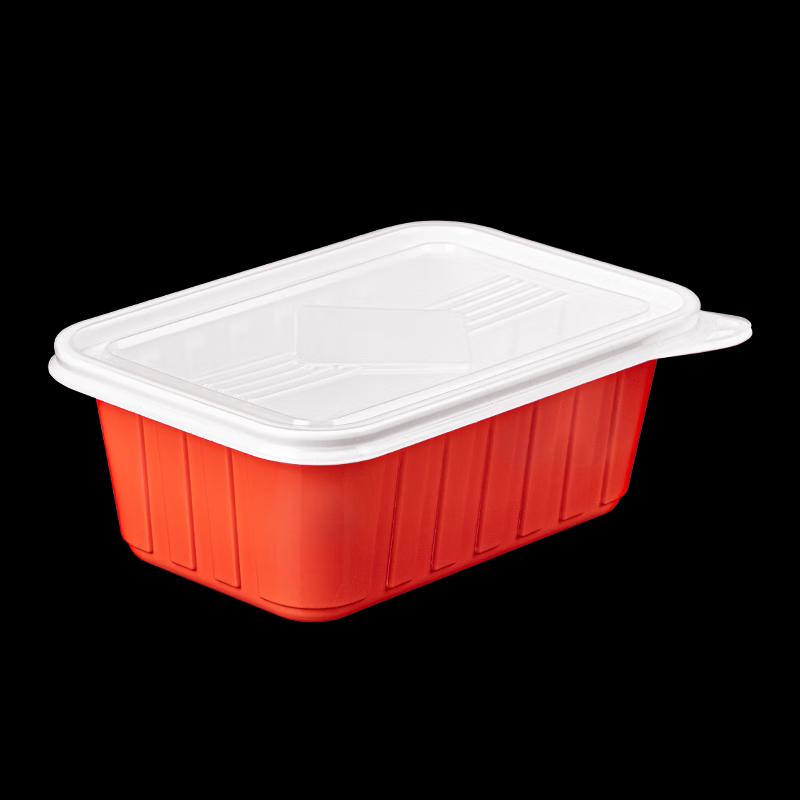 900ml Red Rectangular Disposable Food Containers