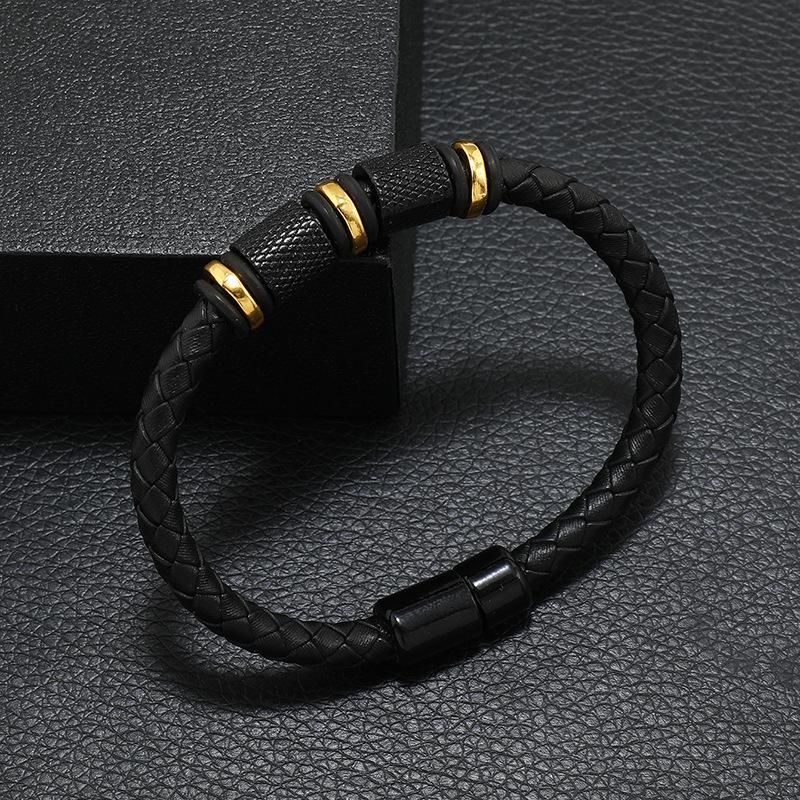 

New In Men Genuine Leather Bracelet Novel Atrract Magentic Braclet Homme Punk Jewelry Accessories Bangle Cable Brazalete Gift