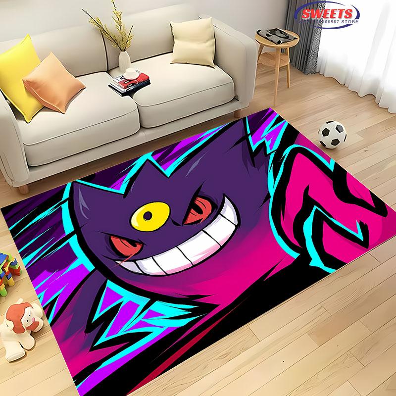 New Arrive! Pokemon Gengar Cartoon Carpet,Rug for Living Room Tapete for Bedroom Sofa Doormat Decor Non-slip Floor Mat Potdemiel