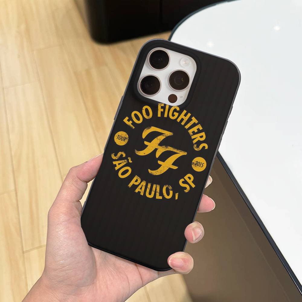Band F-Foo F-Fighters Classic Rock Phone Case For IPhone 16 15 17 Pro 11 12 13 14 Pro Max Plus Soft Ripple Silicone Cover Shell