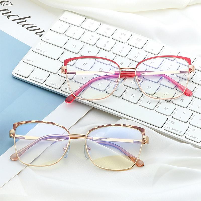 Leopard Cat Eye Glasses Frames For Women Anti Blue Light Computer Myopia Glasses Optical Lens Nearsighted Eyeglasses Minus -1.5