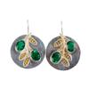 Chrome Diopside Gemstone 925 Sterling Silver Jewelry Handcrafted Earrings 1.77" EE-81-6