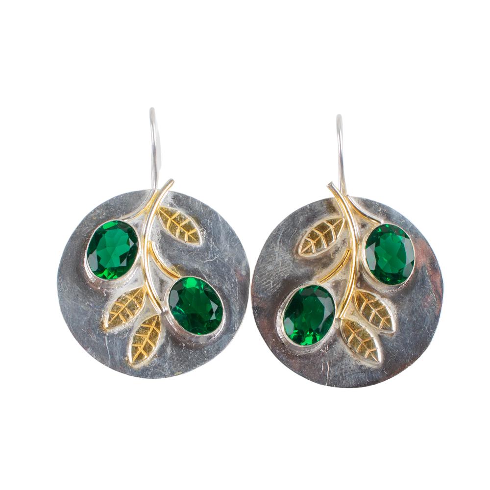 Chrome Diopside Gemstone 925 Sterling Silver Jewelry Handcrafted Earrings 1.77" EE-81-6