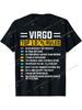 Virgo Zodiac Top 10 Rules Mens TShirt Casual Black Cotton Tee with Colorful Embellished Horoscope