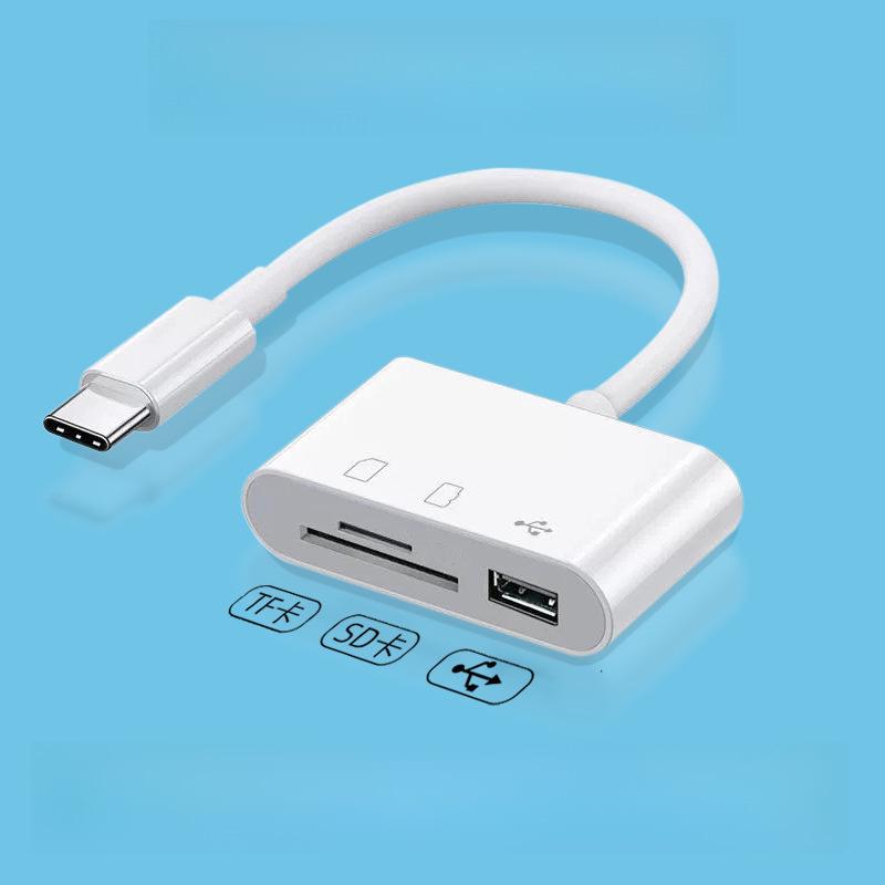 Universal Type-C OTG Card Reader: USB Flash, TF, SD for Phones & Computers
