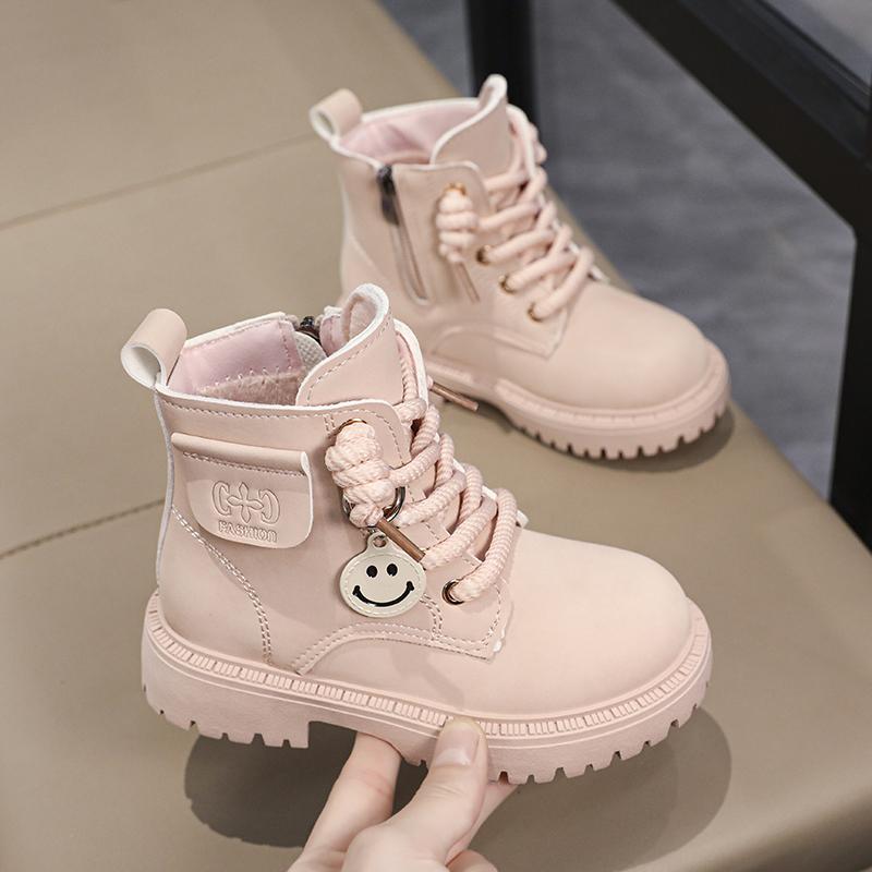 Children's Winter Fashion with Plush Warm Martin Boots Casual Fashion Boots Mid Length Boots