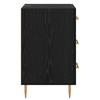 Nightstand Black Oak Effect 40 X 40 X 66 Cm Engineered Wood
