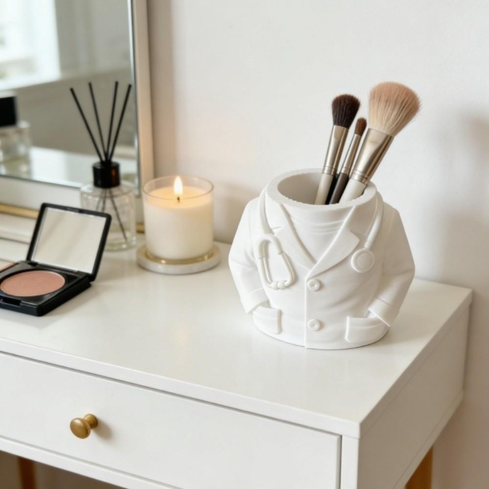 Creative White Coat-Shaped Pen Holder Multifunctional Stationery Organizer  Gift for Doctors Nurses