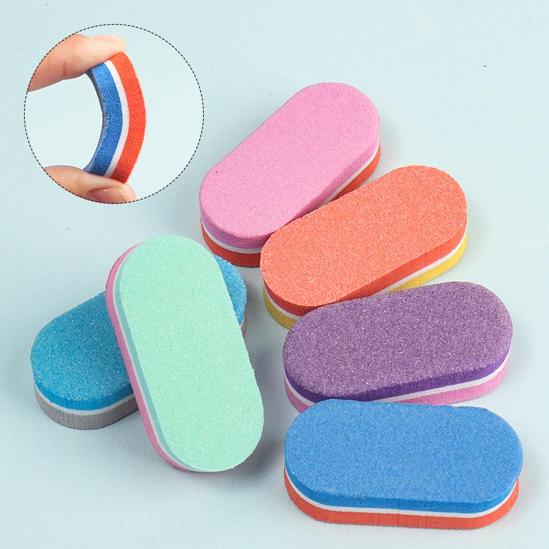 Double-Sided Nail File: Oval Sponge for High-Elasticity Polishing and Grinding