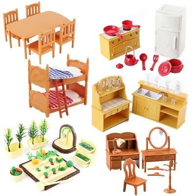 Waldtier Familie Puppenhaus Möbel 1/12 Miniatur Spielzeug Mädchen Puppen Zubehör Schlafzimmer Badezimmer Puppenhaus Bausatz Für Puppen