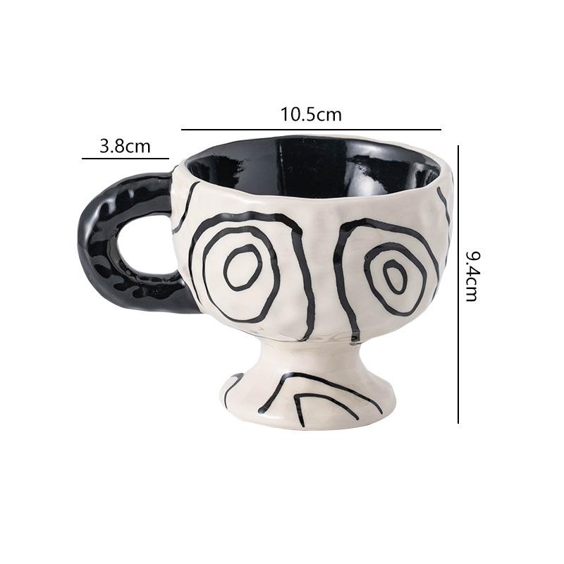 1PC Ceramic Mug Simple Style Afternoon Tea Coffee Water Cup Handle Creative Decoration Personalized Household Items