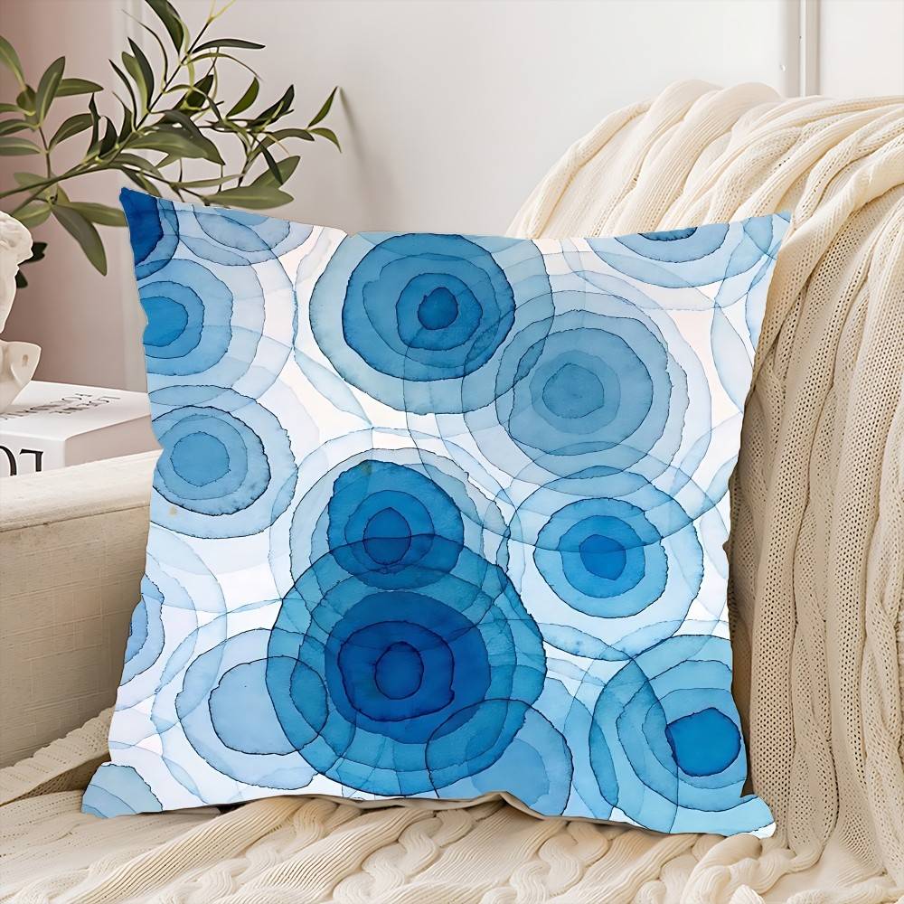 Blue Nordic Geometric Pillow Case Cushion Cover Soft Cute Throw Pillow Case For Car Sofa Pillowcase Polyester With Zipper