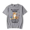 My Level of Sarcasm Depends On Your Level of Stupidity Graphic Tshirt Funny Cat Tshirt Fashion Harajuku T-shirt Men Brand Tees