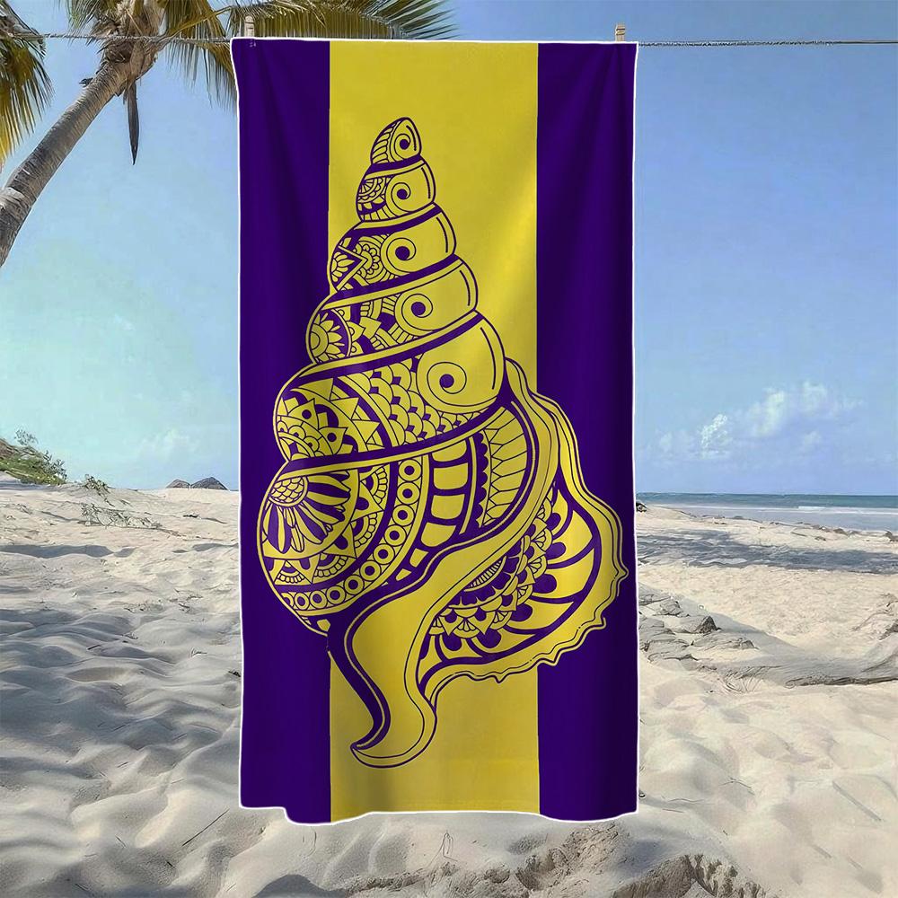 

Conch, Sea Turtle & Jellyfish Prints Beach Towel, Soft Durable Quick-Drying, Ideal For Summer Beach, Swimming & Camping W40*H60(CM)
