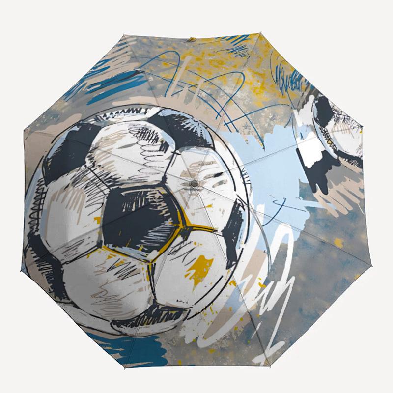 

1pc Soccer Ball Automatic Folding Umbrella - Compact 8-Rib Design, Durable Plastic & Iron, Lightweight for Outdoor Daily Use158
