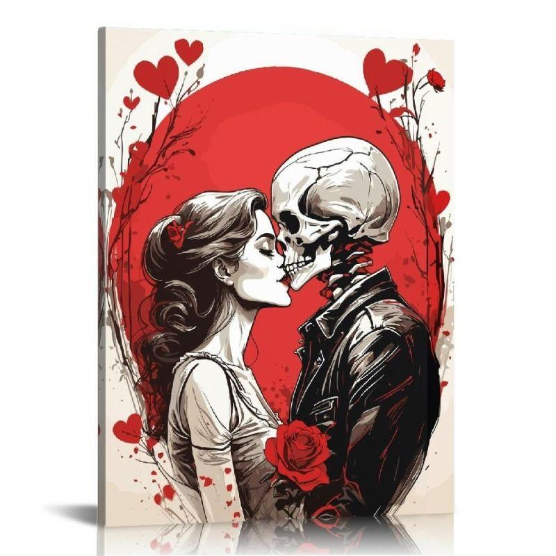 

Vintage Valentine s Day Metal Decorative Painting Gift for Couples Bedroom Living Room Cafe
