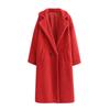Women Fashion  And Winter Loose Medium Long Windbreaker Lamb Coat