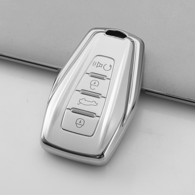 

New Quicksand Silver Key Covers for Volkswagen, BYD, Changan, Geely, and Baojun Models