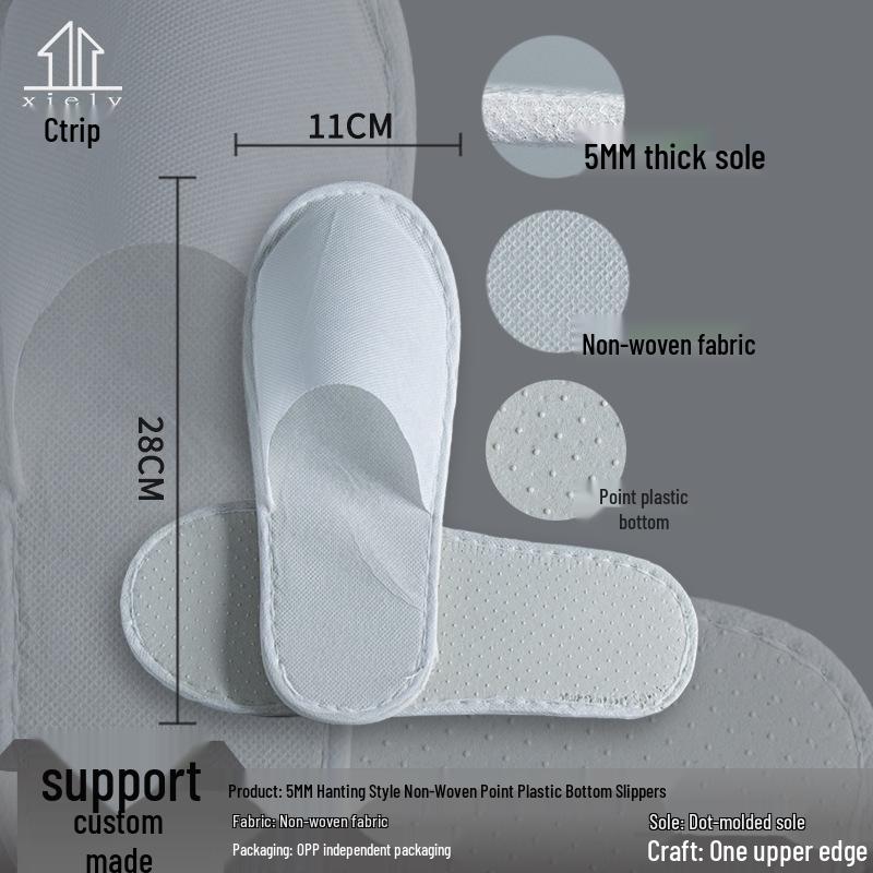 

Одноразовые тапочки на толстой подошве с противоскользящим покрытием для отелей и гостиниц