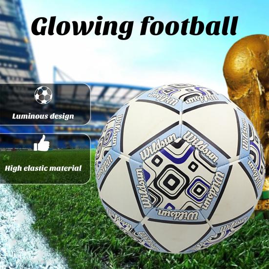 JUSTGREENBOX - Pallone Da Calcio Riflettente Incandescente Luminoso Antiscivolo Bagliore Al Buio Con Calcio In Rete Da Trasporto Taglia 4 Glow In Buia 3654657555498