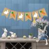 Burlap Rabbit Radish Garland Banners, Bunny Burlap for Easter Decorations Home Office School Outdoor Party Supply