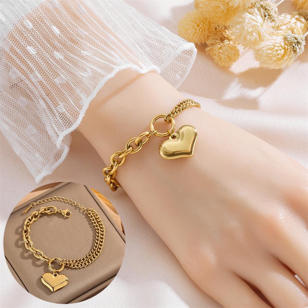 Meichen 18k Gold Non-Fading Titanium Steel Women's Fashion Bracelets - Simple, Versatile, Trendy European and American Style.