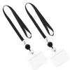 1pc Bus Card Sleeve Case Transparent Staff ID Work Card Cover with Lanyard Exhibition Name Badge Holder Neck Strap Pass Access