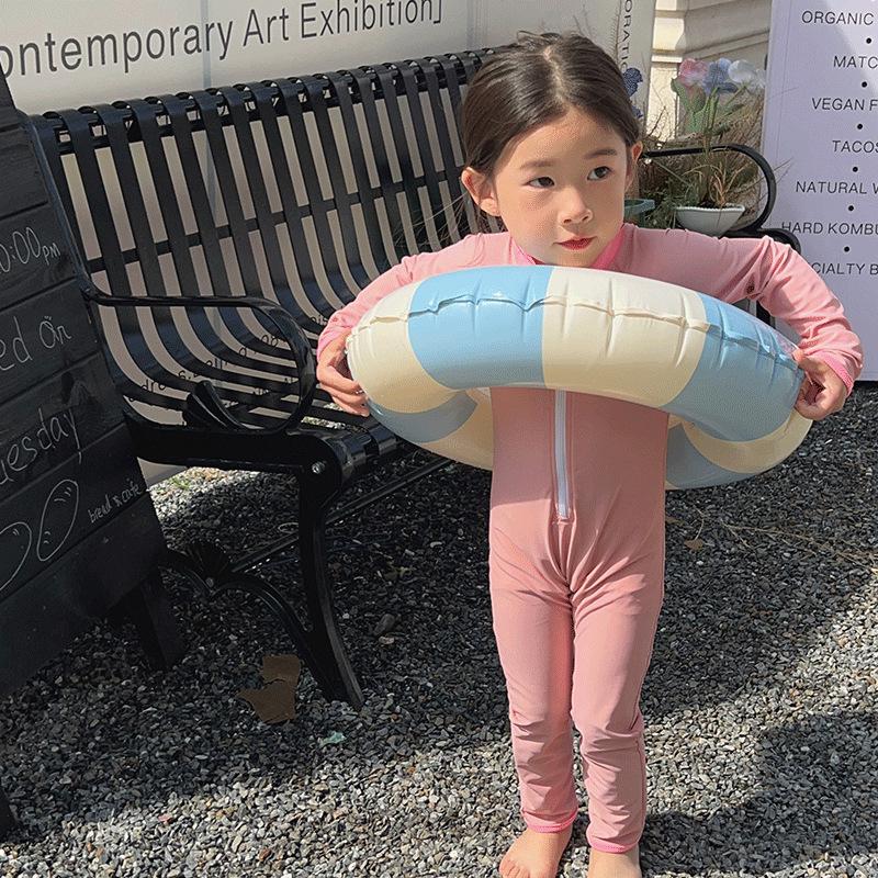 Kids' Sun-Protective Quick-Dry Smiley Swimsuit: Long Sleeve & Pants